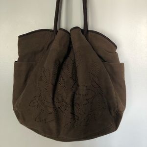 Large J. Jill brown canvas bag